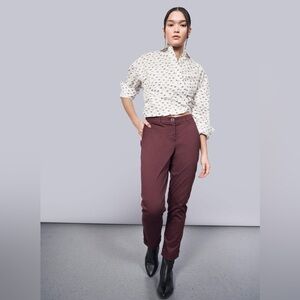New Wildfang Merlot Essential Trouser convertible cuff size 4